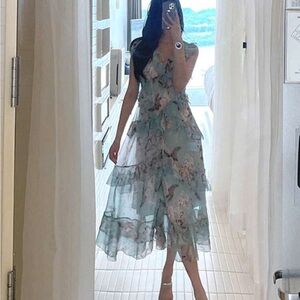 Floral Flutter Sleeve Dress